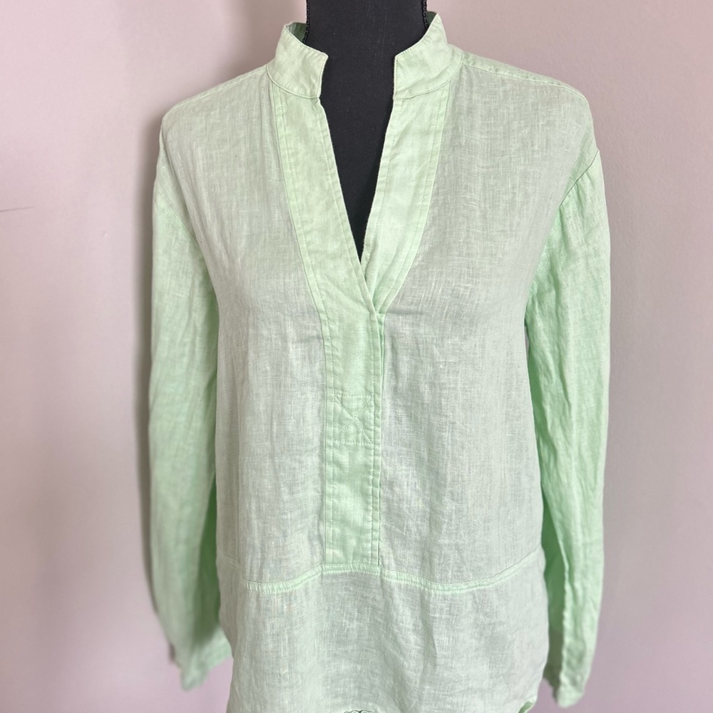 Sundance Mint Linen Green Women's Top, Size M